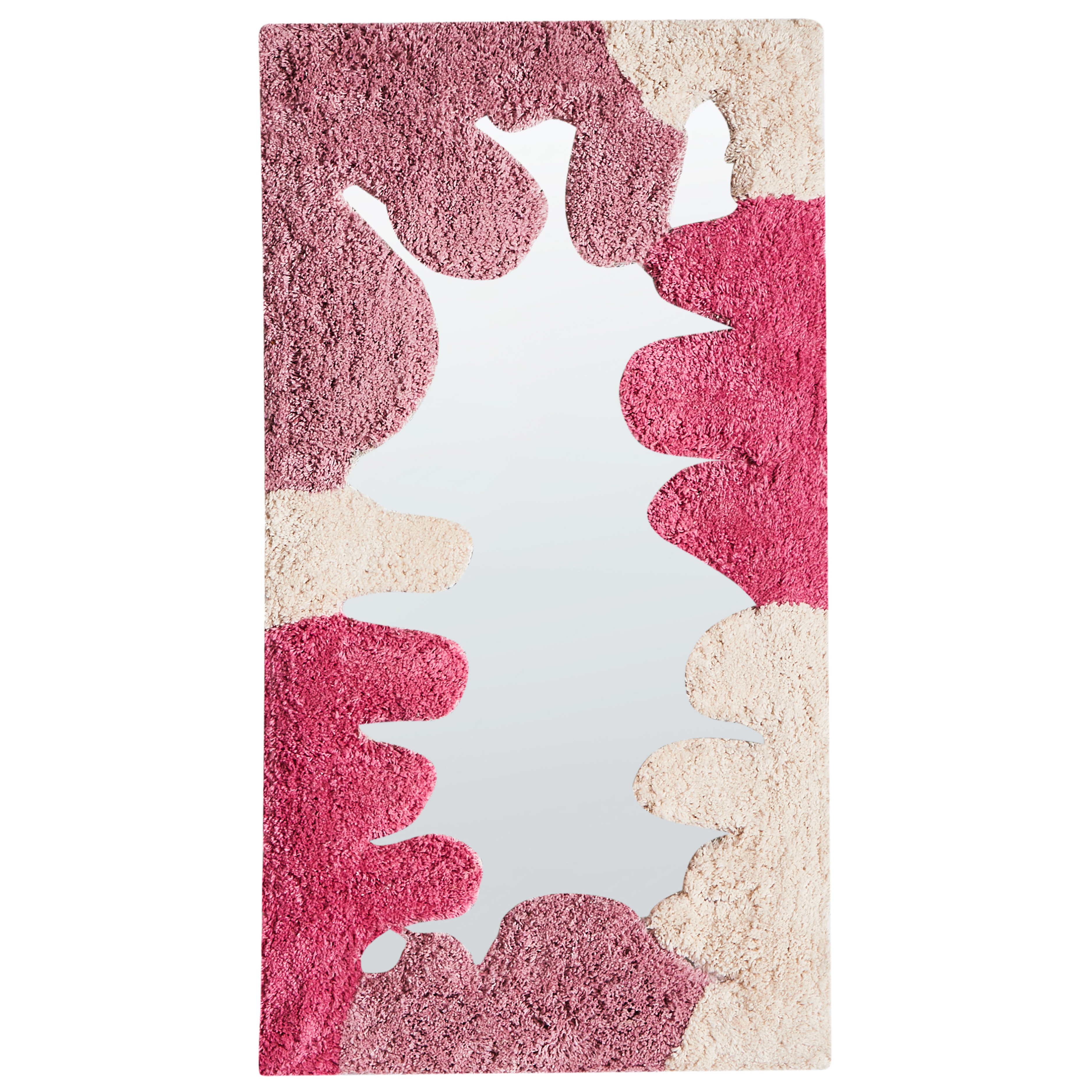 Specchio da parete in cotone rosa 75 x 41 cm Forma rettangolare decorativa Decorazione astratta Accessori per la casa