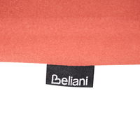 Set di 2 sedie da giardino rustiche in legno d'acacia naturale e cuscini rosso regolabili e pieghevoli per esterni con braccioli in stile rustico