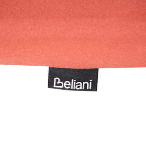 Set di 2 sedie da giardino rustiche in legno d'acacia naturale e cuscini rosso regolabili e pieghevoli per esterni con braccioli in stile rustico