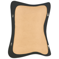 Specchio da parete in vetro con cornice nera in PU 70 x 100 cm con cornice curva