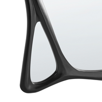 Specchio da parete in vetro con cornice nera in PU 70 x 100 cm con cornice curva