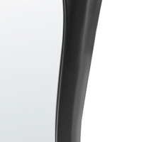 Specchio da parete in vetro con cornice nera in PU 70 x 100 cm con cornice curva