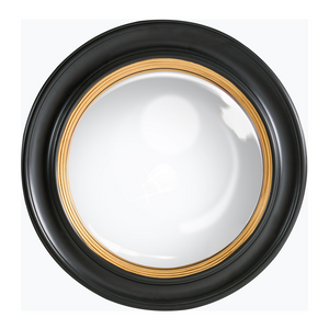 Specchio nero da parete 66 x 66 cm con cornice decorativa moderna rotonda