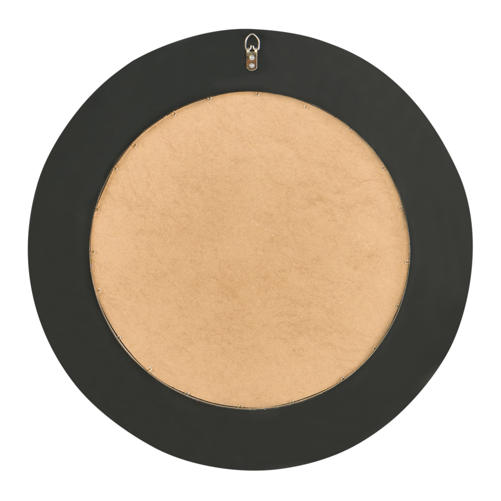 Specchio nero da parete 66 x 66 cm con cornice decorativa moderna rotonda