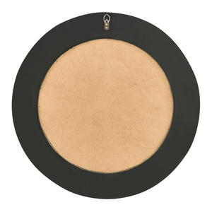 Specchio nero da parete 66 x 66 cm con cornice decorativa moderna rotonda