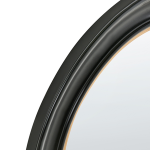 Specchio nero da parete 66 x 66 cm con cornice decorativa moderna rotonda