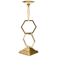 Portacandele in ferro dorato 44 cm per candele a colonna Stile tradizionale Glamour