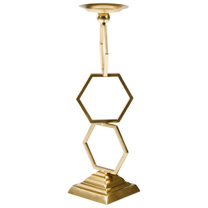 Portacandele in ferro dorato 44 cm per candele a colonna Stile tradizionale Glamour