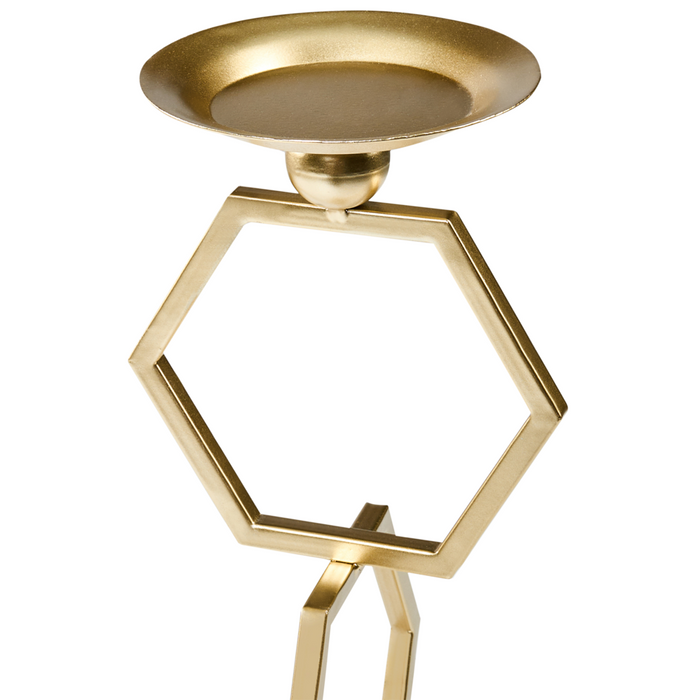 Portacandele in ferro dorato 44 cm per candele a colonna Stile tradizionale Glamour