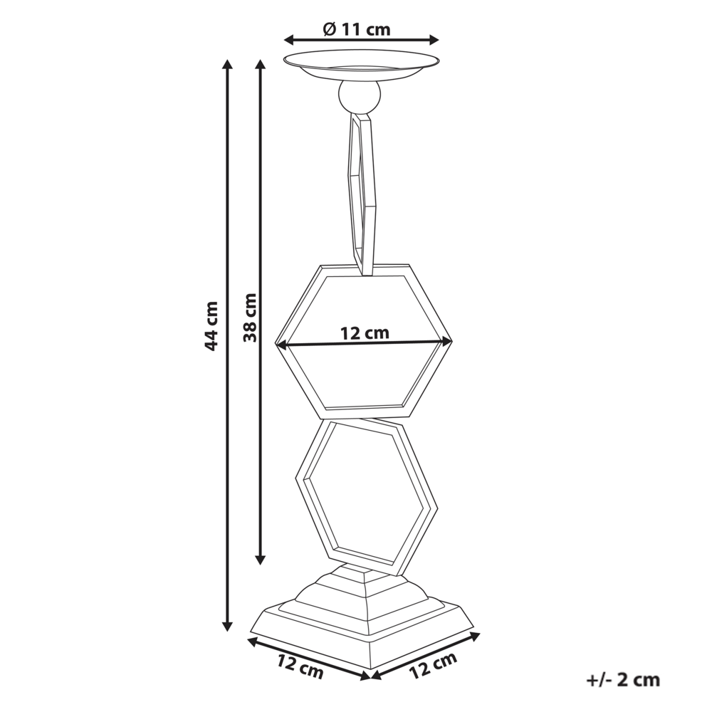 Portacandele in ferro dorato 44 cm per candele a colonna Stile tradizionale Glamour