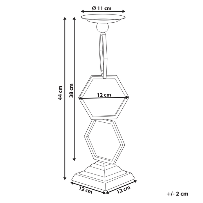 Portacandele in ferro dorato 44 cm per candele a colonna Stile tradizionale Glamour