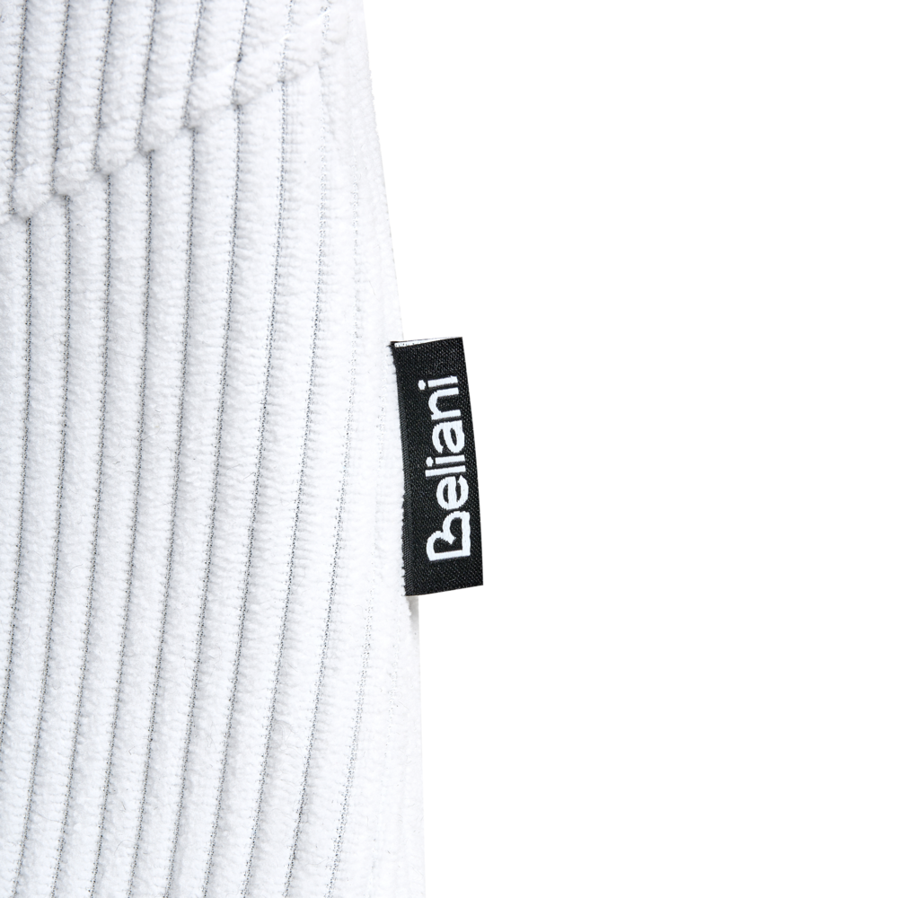 Set di 2 sedie da pranzo Struttura in tessuto bianco Seduta in velluto a coste Design moderno senza braccioli