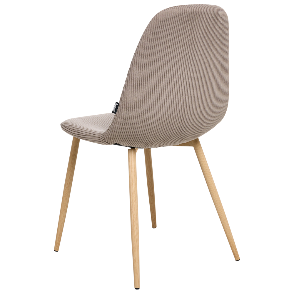 Set di 2 sedie da pranzo Struttura in tessuto tortora Seduta in velluto a coste Design moderno senza braccioli