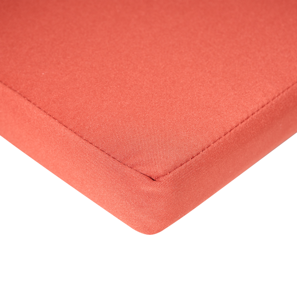 Set da giardino con 6 sedie in legno di acacia marrone scuro con cuscini rosso in stile rustico con cuscini