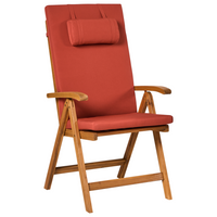 Set da bistrot da giardino Tavolo in legno di acacia 2 sedie con cuscini rosso pieghevole resistente ai raggi UV