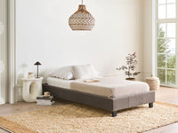 Letto singolo imbottito bouclé grigio tortora senza testiera rete a doghe 90 x 200 cm stile minimale