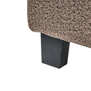 Letto singolo imbottito bouclé grigio tortora senza testiera rete a doghe 90 x 200 cm stile minimale