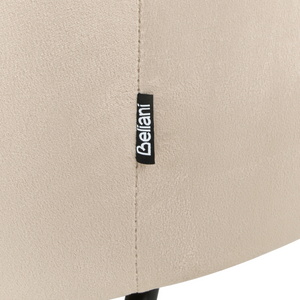 Sedia A Dondolo Velluto Beige Gambe In Metallo Pattini In Legno Moderni