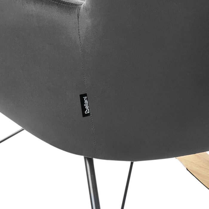 Sedia A Dondolo Velluto Nero Gambe In Metallo Pattini In Legno stile glamour moderno tradizionale