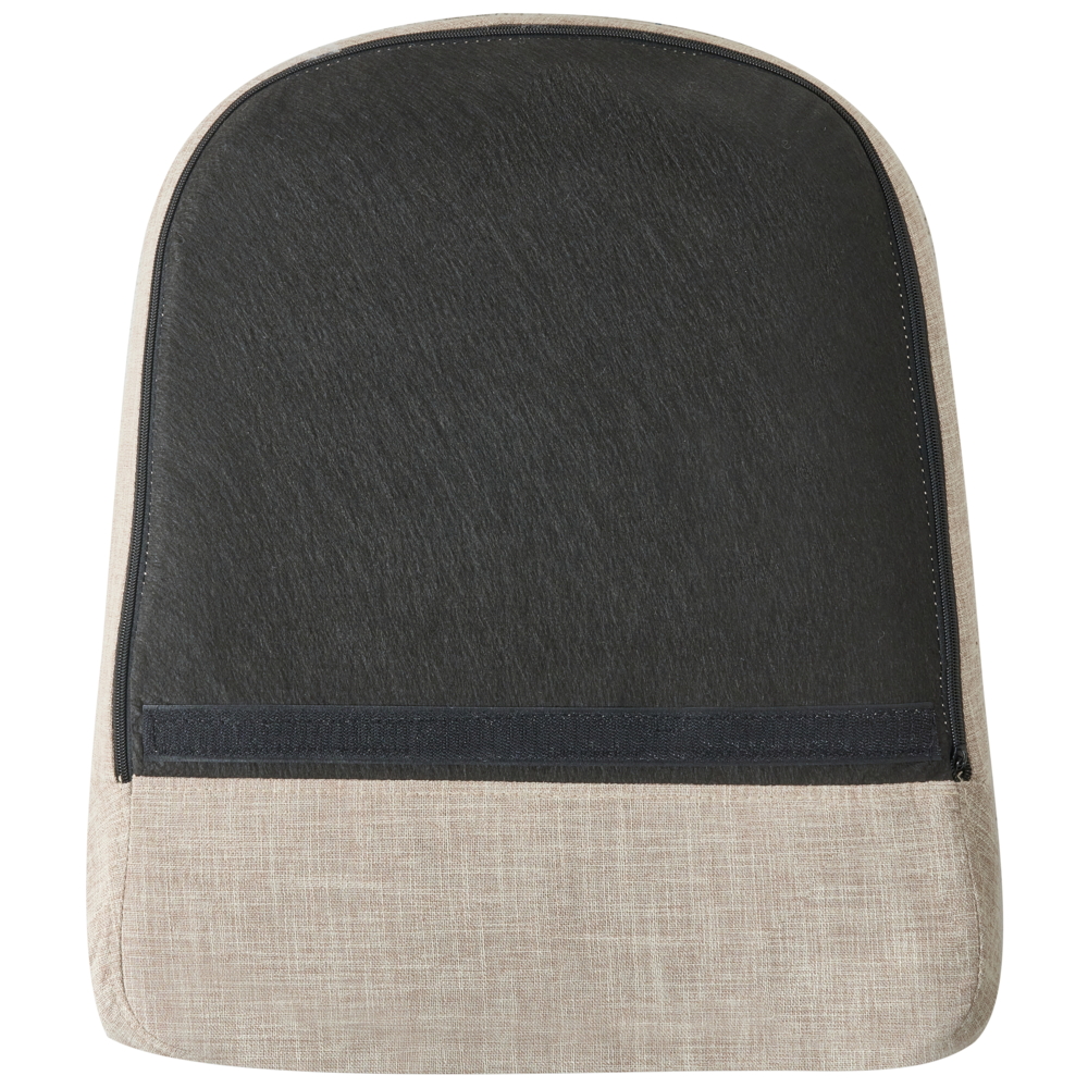 Sedia A Dondolo Tessuto Beige Gambe In Metallo Pattini In Legno Moderni