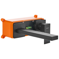 Rubinetto miscelatore a parete monocomando per lavabo in ottone con finitura nero