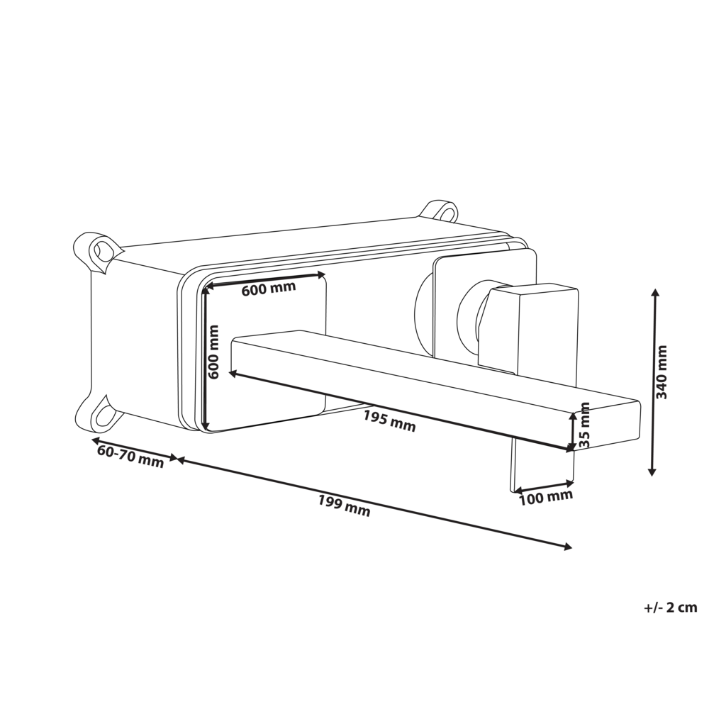Rubinetto miscelatore a parete monocomando per lavabo in ottone con finitura argento