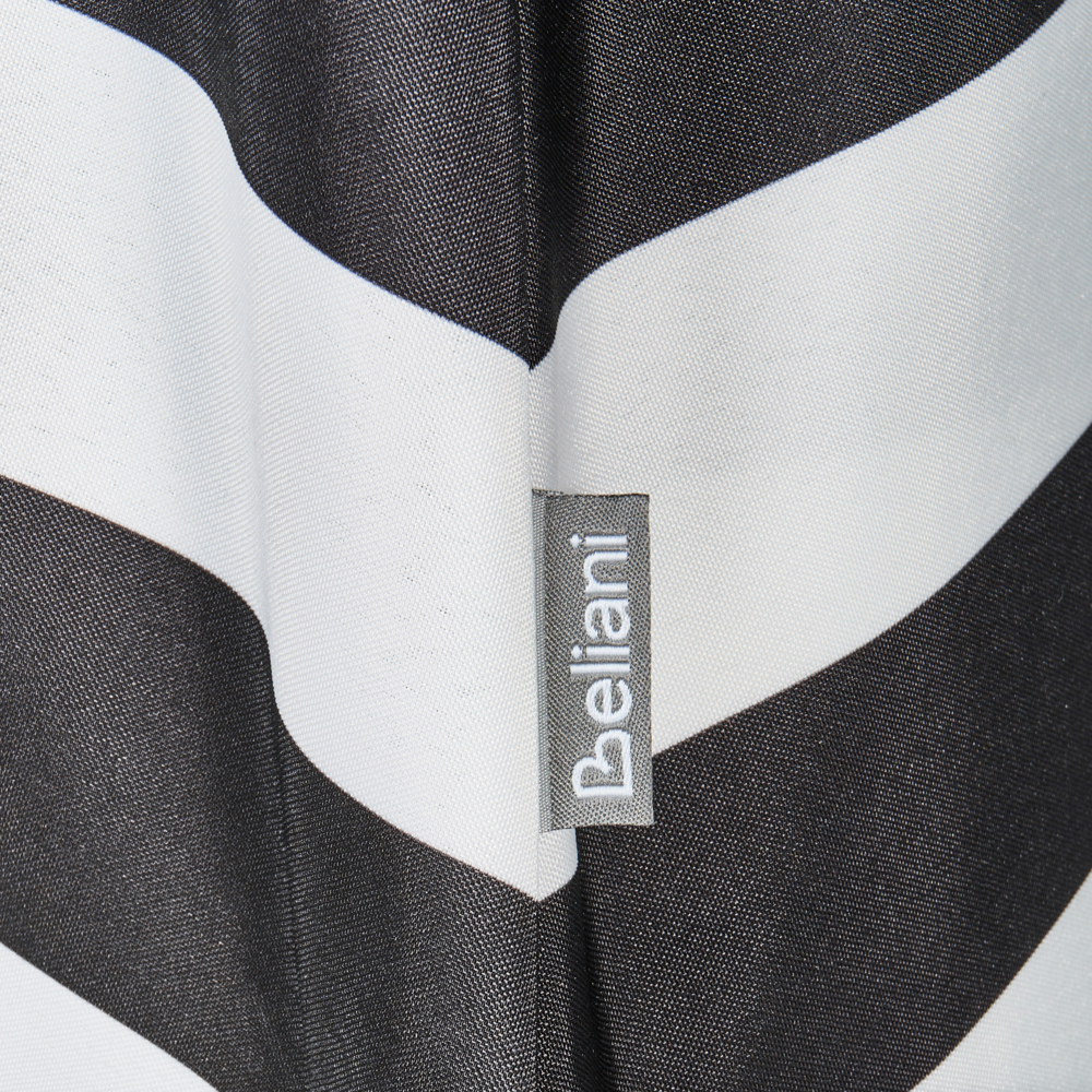 Ombrellone da giardino a baldacchino a righe bianche e nere in legno di betulla 245 cm resistente agli agenti atmosferici