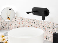 Rubinetto miscelatore per lavabo a parete in ottone nero monocomando bagno stile moderno