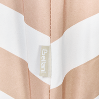 Ombrellone da giardino a baldacchino a righe beige e bianche in legno di betulla 245 cm resistente agli agenti atmosferici