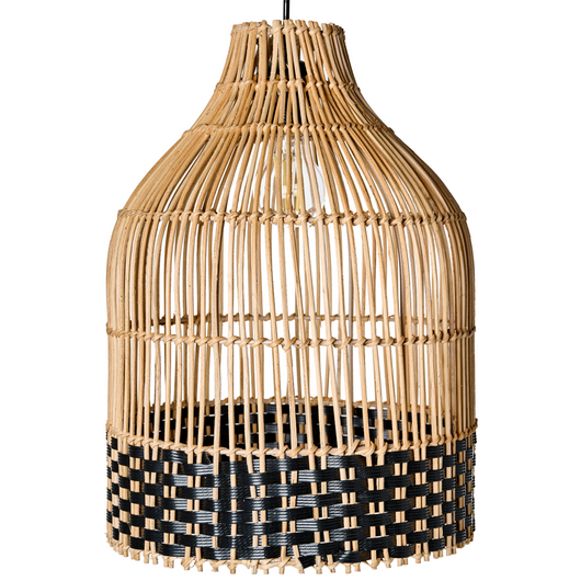 Lampada a sospensione in rattan naturale con struttura in ferro Lampadario in stile boho intrecciata a mano Illuminazione