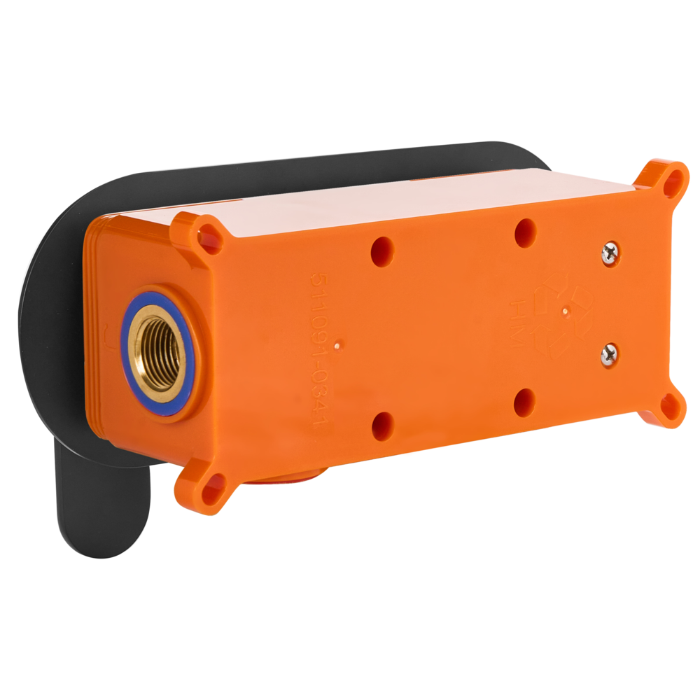 Rubinetto miscelatore per lavabo a parete in ottone nero monocomando bagno stile moderno