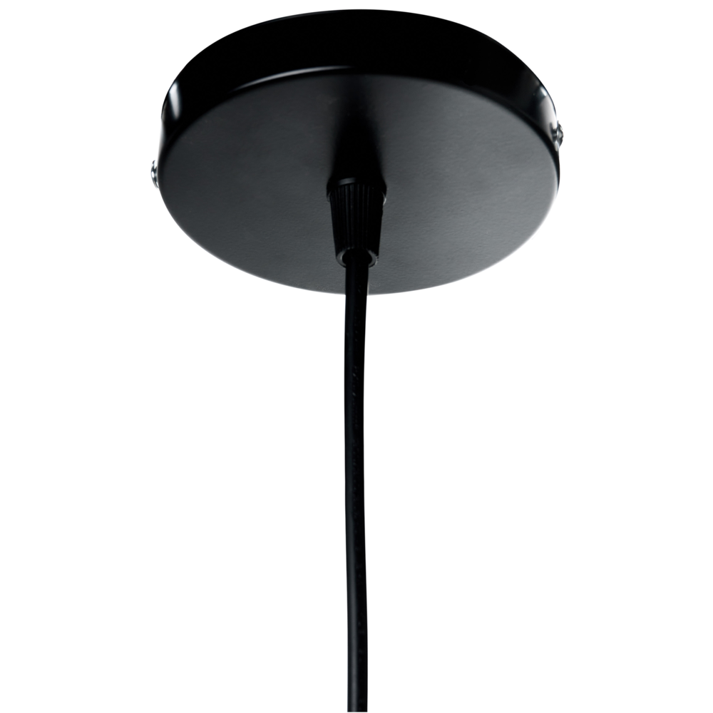 Lampada a sospensione con paralume in rattan bianco e nero intrecciato struttura in ferro stile boho