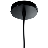 Lampada a sospensione con paralume in rattan bianco e nero intrecciato struttura in ferro stile boho