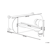 Rubinetto miscelatore per lavabo a parete in ottone oro monocomando bagno stile moderno