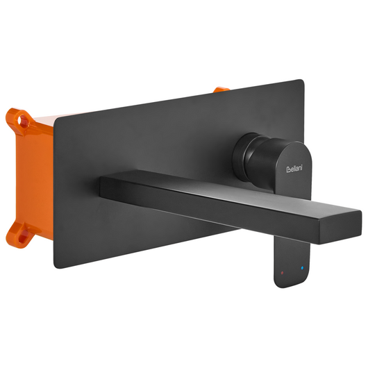 Rubinetto a parete monocomando in ottone con finitura nero stile elegante