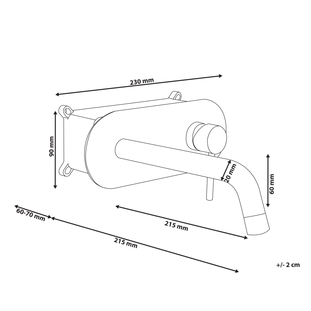 Rubinetto miscelatore per lavabo a parete in ottone argentato monocomando bagno elegante