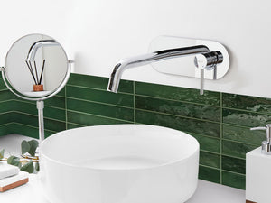 Rubinetto miscelatore per lavabo a parete in ottone argentato monocomando bagno elegante