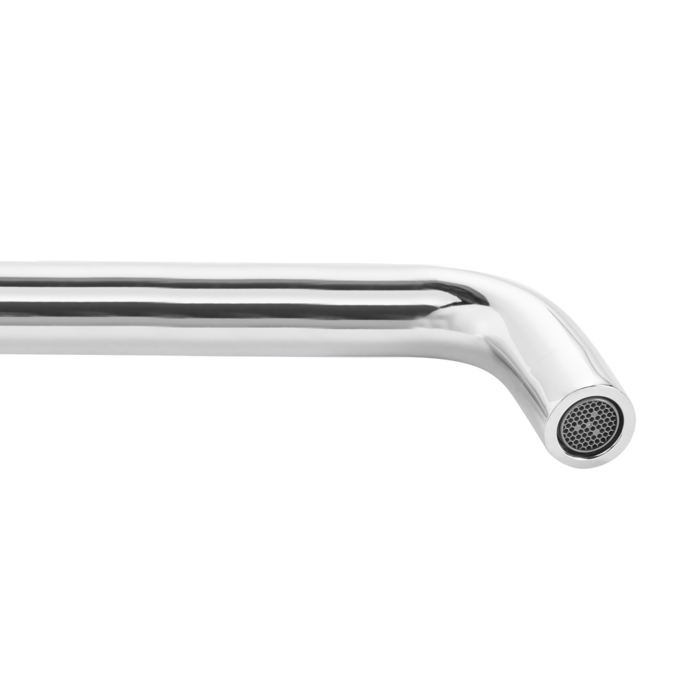 Rubinetto miscelatore per lavabo a parete in ottone argentato monocomando bagno elegante