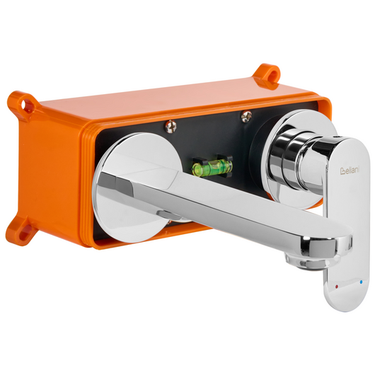 Miscelatore monocomando a parete per lavabo in ottone argento stile elegante