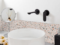 Miscelatore monocomando a parete per lavabo in ottone nero stile elegante