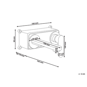 Miscelatore monocomando a parete per lavabo in ottone oro stile elegante