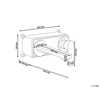Miscelatore monocomando a parete per lavabo in ottone nero stile elegante