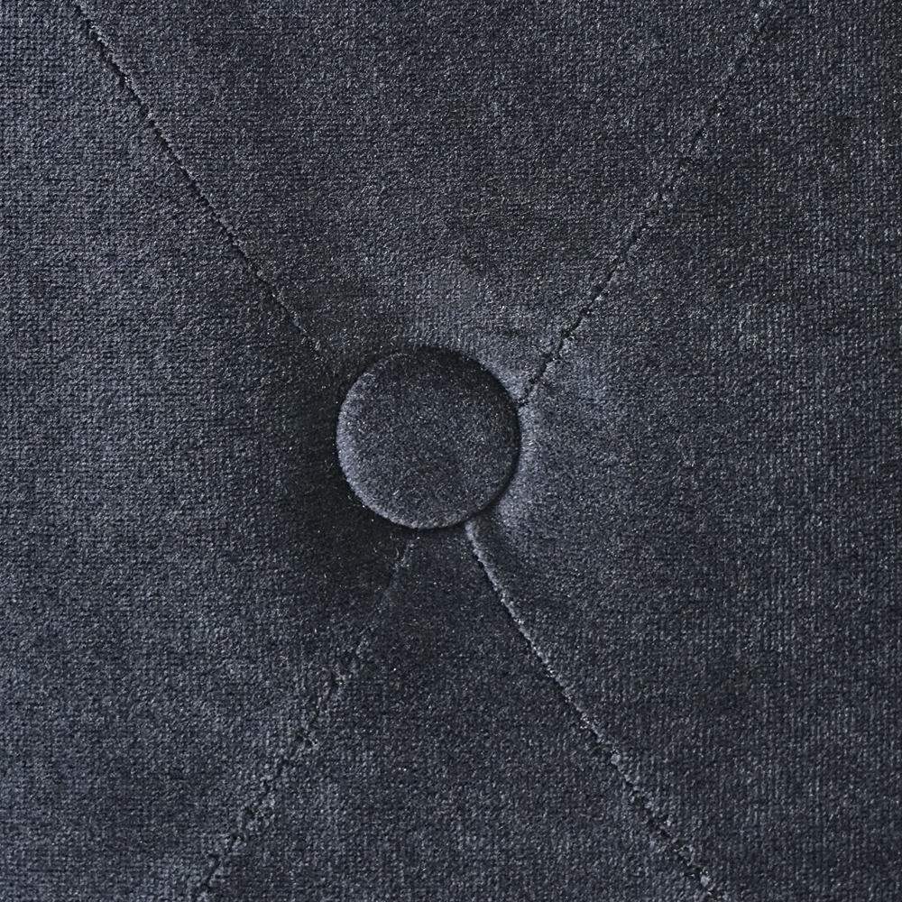 Pouf in velluto nero ⌀ 40 cm capitonné Poggiapiedi Glamour