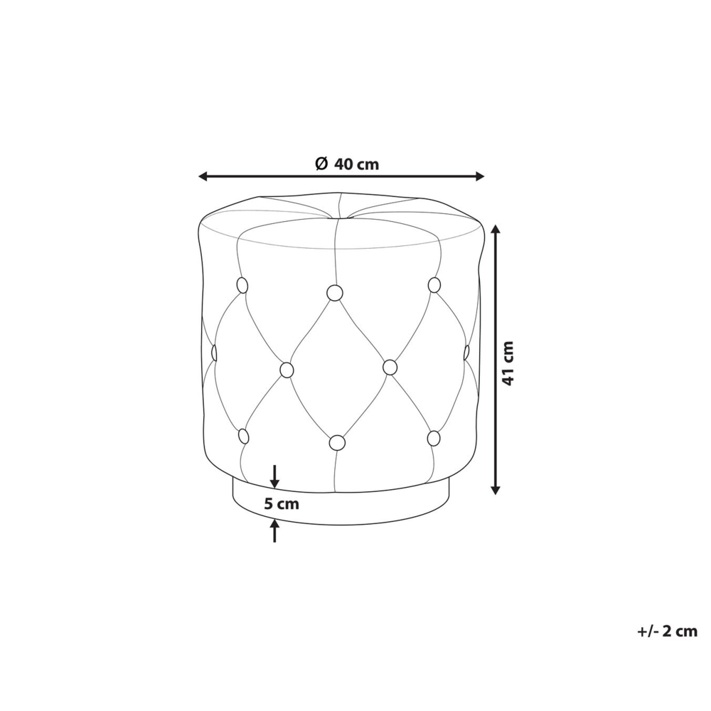 Pouf in velluto nero ⌀ 40 cm capitonné Poggiapiedi Glamour