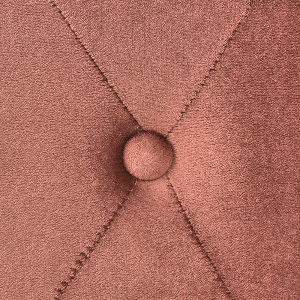 Pouf in velluto marrone ⌀ 40 cm capitonné Poggiapiedi Glamour