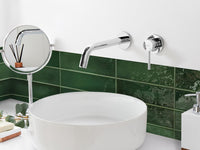Rubinetto miscelatore in ottone per lavabo a parete monocomando Argento