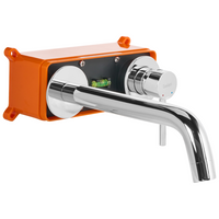 Rubinetto miscelatore in ottone per lavabo a parete monocomando Argento