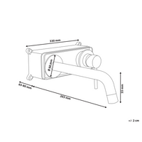 Rubinetto miscelatore in ottone per lavabo a parete monocomando Argento