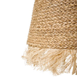 Lampada a sospensione in giacinto d'acqua naturale e fibra di banano intrecciata in stile bohémien, fatta a mano