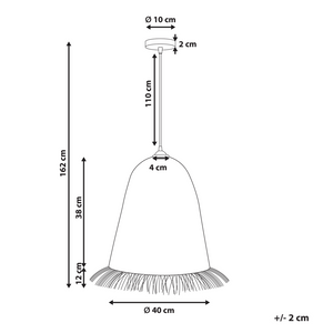Lampada a sospensione in giacinto d'acqua naturale e fibra di banano intrecciata in stile bohémien, fatta a mano